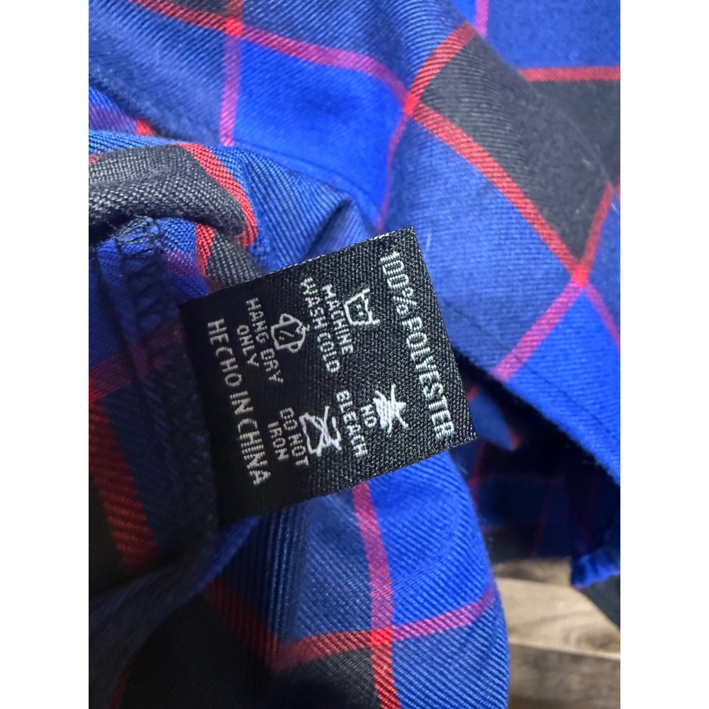 Dixxon Flannel Co Voorhees Friday the 13th Plaid Shirt Mens Large Blue Black - Picture 9 of 9